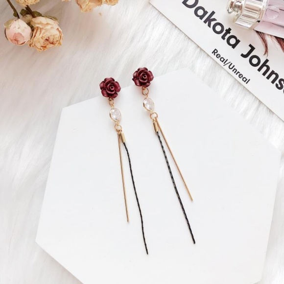 NEW FLORENCE Rose Flower Handmade Earrings 53 - Picture 6 of 8